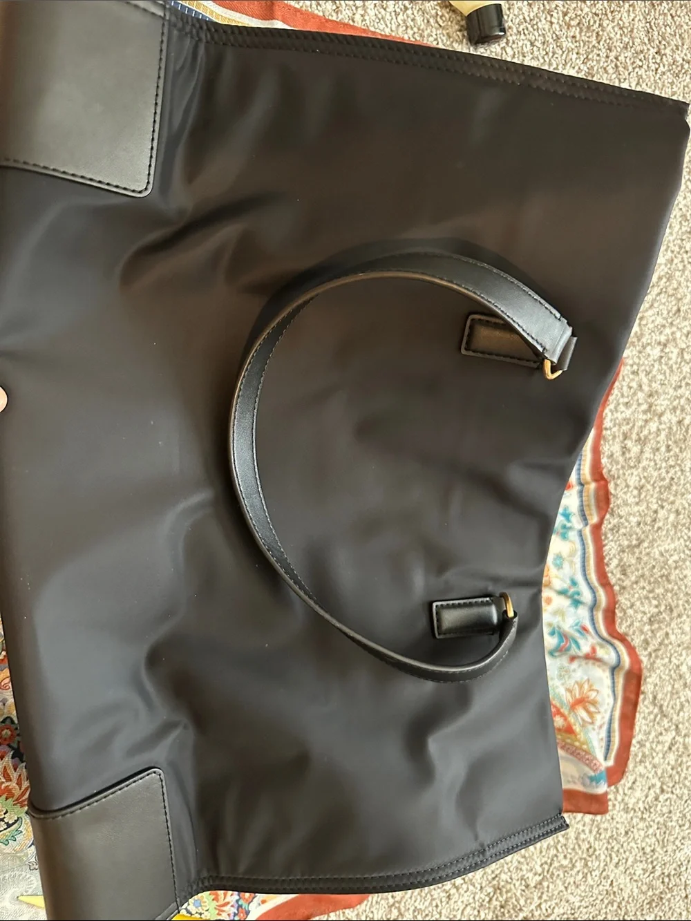 Tory Burch Black Nylon Tote with Logo Detail